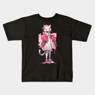 Anime Cat Girl Kids T-Shirt